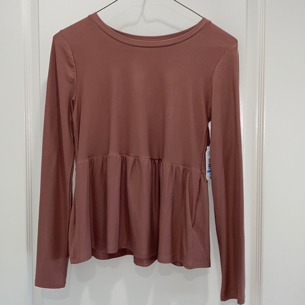 Dusty Rose colored Top sinched at waist
